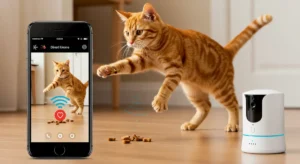 Cat using AI pet camera in 2025
