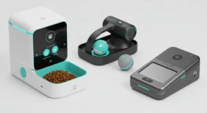 smart feeders, pet collars, ball launcher