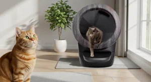 Smart Pet Tech litter box with automatic cleaning and odor control system