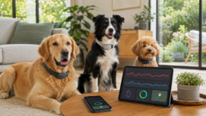 Dog health monitoring collars for activity, sleep, vital signs and GPS safety