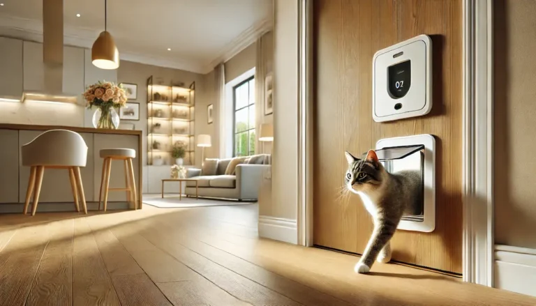 Modern microchip cat door for smart and secure pet access