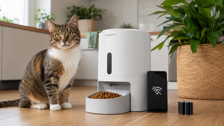 Automatic pet feeder without Wi-Fi during a power outage