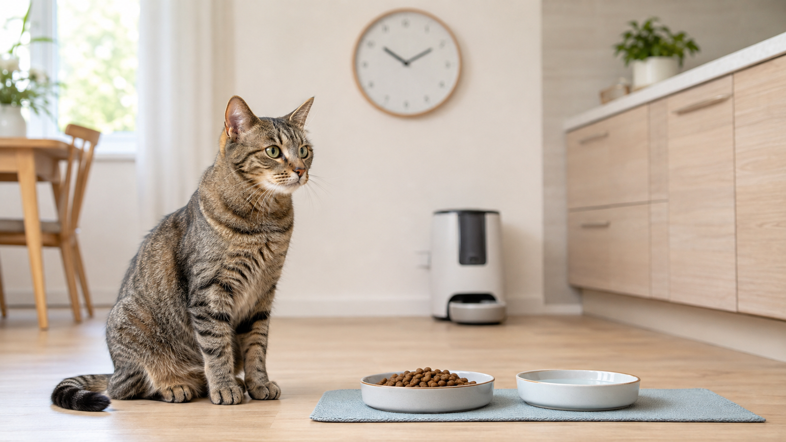 How often should you feed a cat with a consistent daily meal schedule
