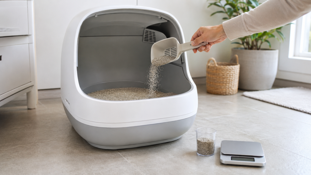 testing clumping litter in an automatic litter box